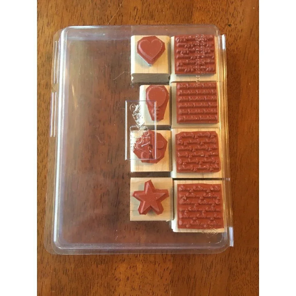 Stampin’ Up! 2004 Mini Messages Stamp Set of 8 Premounted Scrapbooking Cards